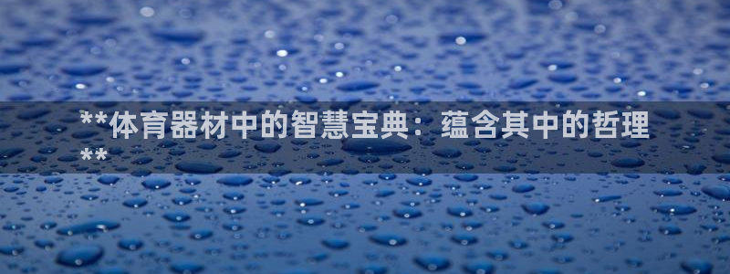 耀世娱乐平台注册登录失败：**体育器材中的智慧宝典：