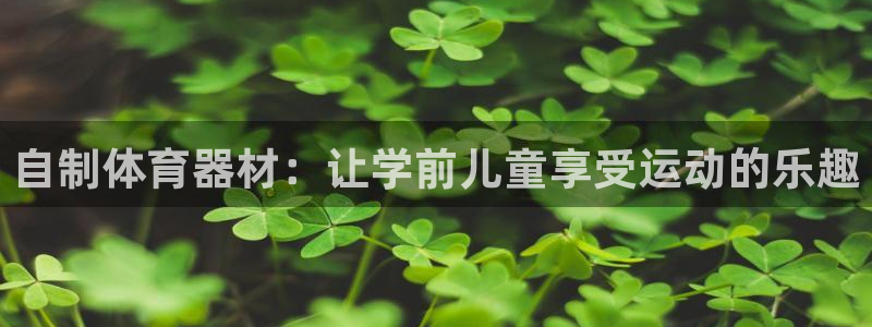 耀世娱乐挂机事件详情：自制体育器材：让学前儿童享受运